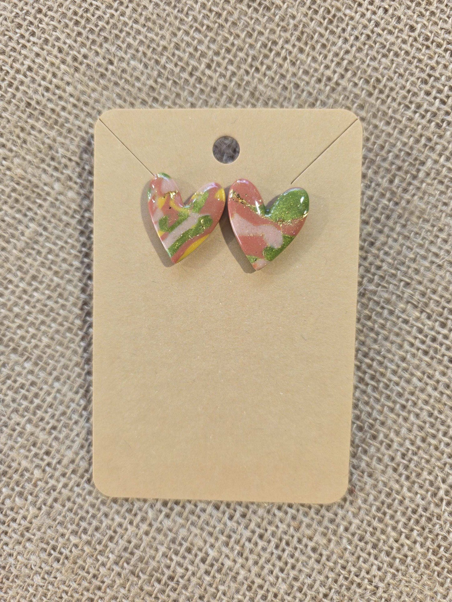 Boucles d'oreilles en argile polymère Valentine “Terre de lumière” - Collection "Un amour d'été" - été 2025