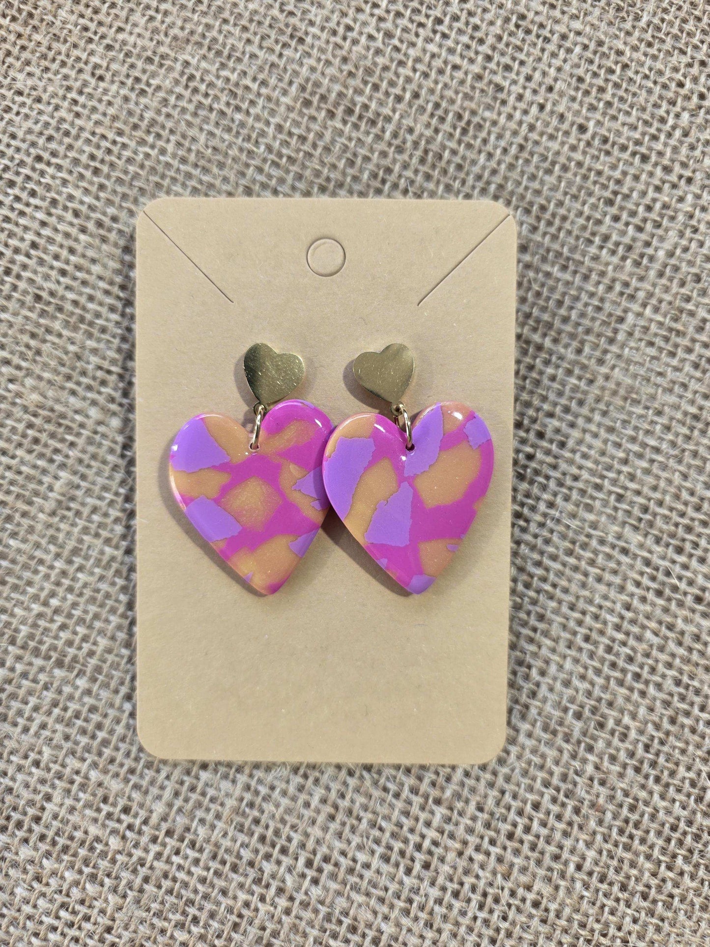 Magnifiques boucles d'oreilles en argile polymère Valentine "Savage Love" - Collection "Un amour d'été" - été 2025