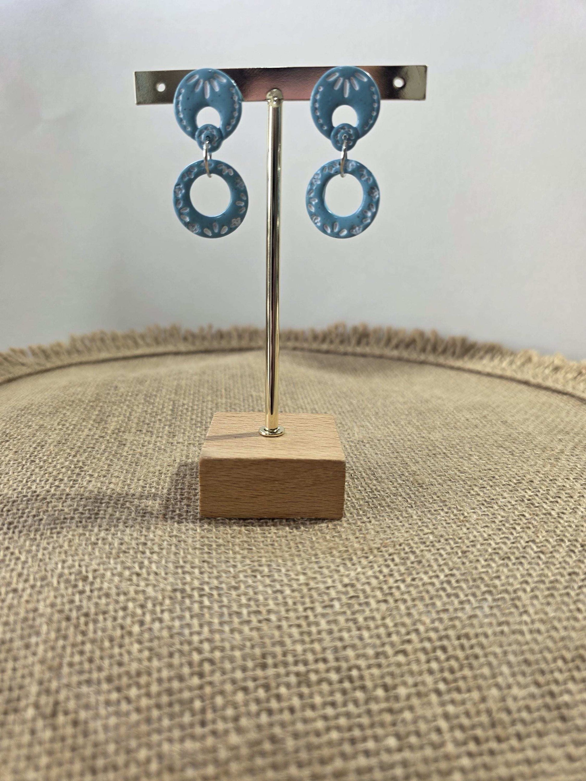 Boucles d'oreilles "Harmonie" en argile polymère, collection "Bohemian Summer", été 25