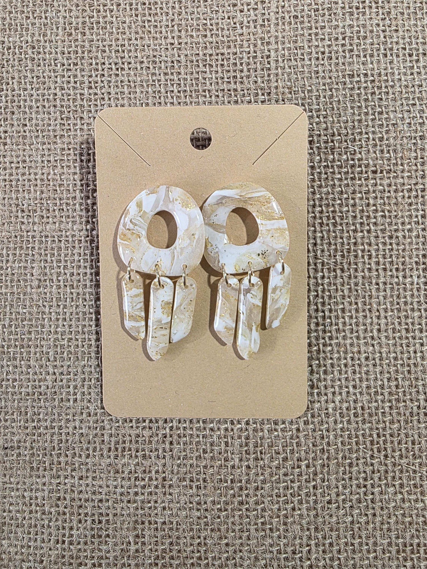 Boucles d'oreilles en argile polymère "Pierres d'Eau" modèle Médusa - collection été 2025