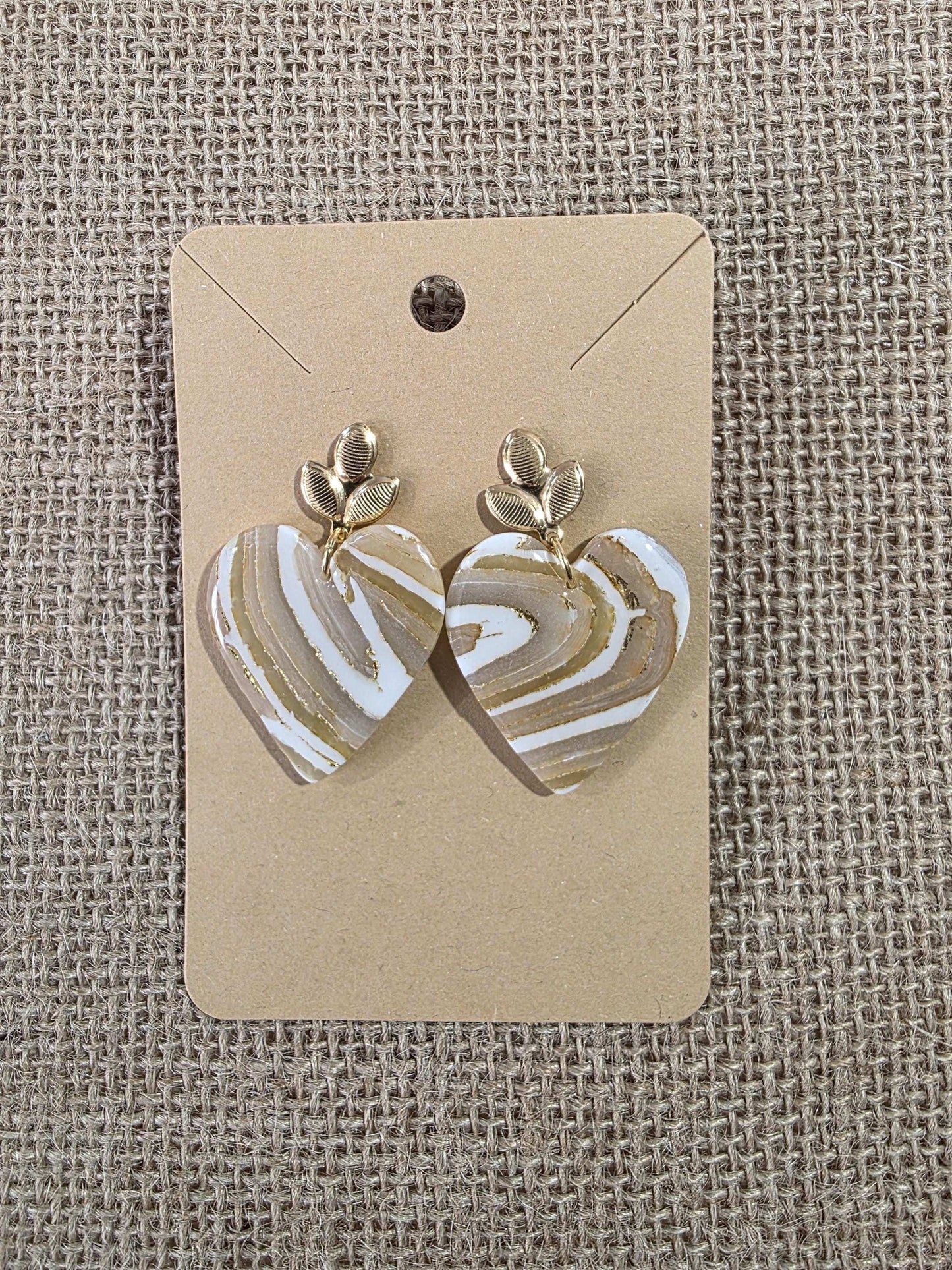 Boucles d'oreilles en argile polymère "Pierres d'Eau" modèle Valentine - collection été 2025