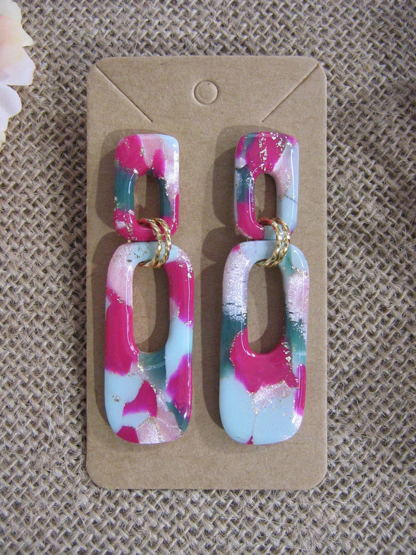 Boucles d'oreilles en argile polymère Funky Spring  Tulipa modèle Denise