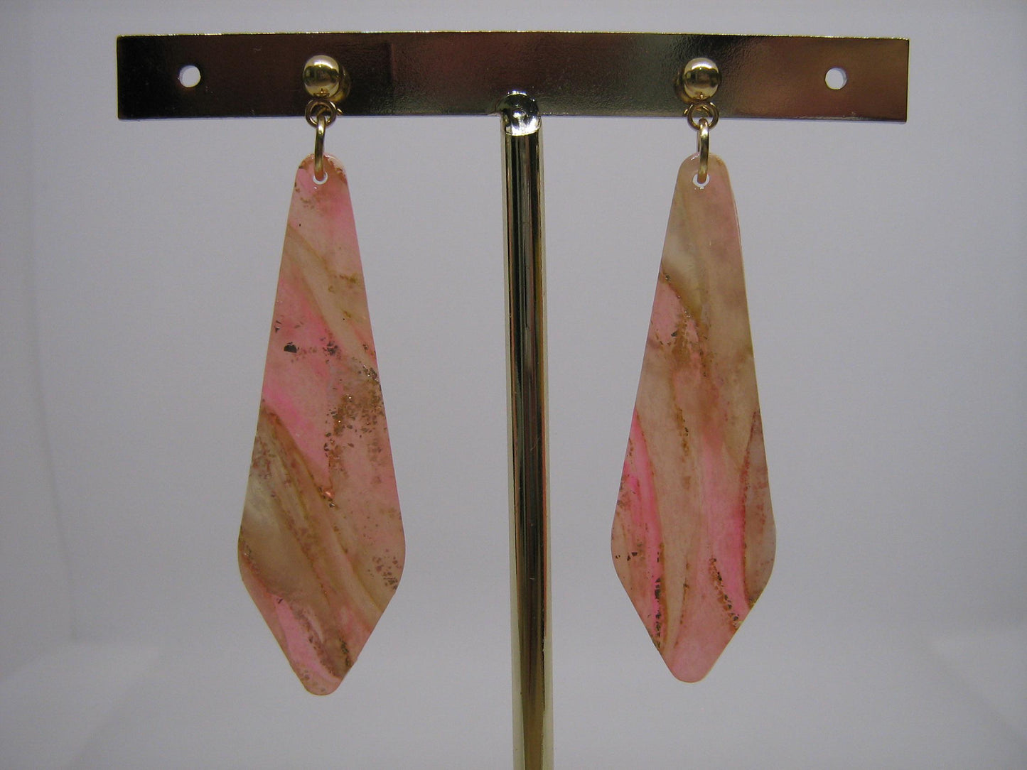 Boucles d'oreilles en argile polymère Pierres de Renaissance modèle Amanda