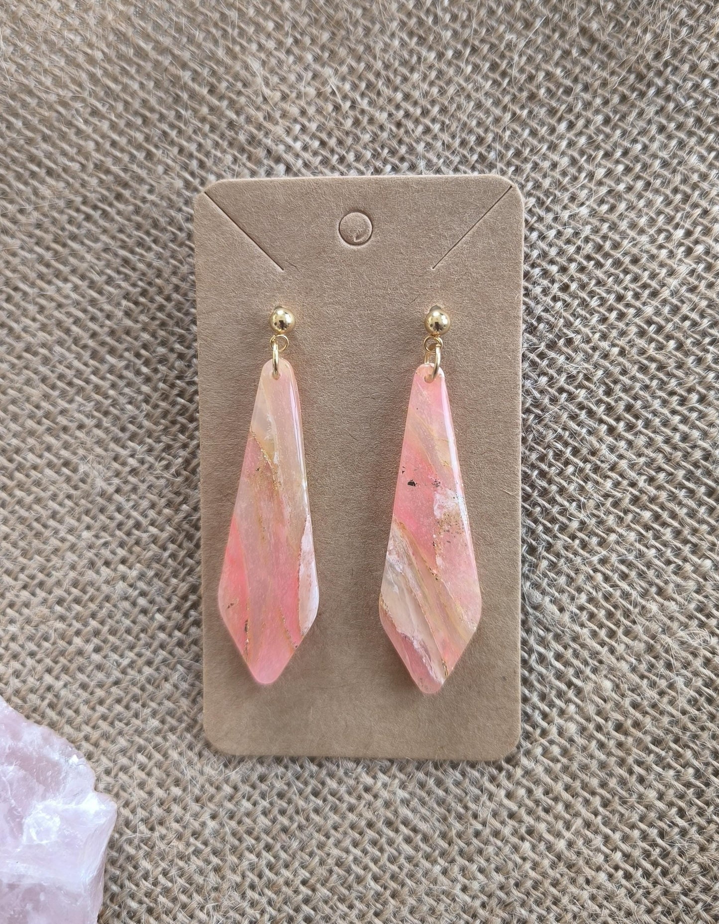 Boucles d'oreilles en argile polymère Pierres de Renaissance modèle Amanda