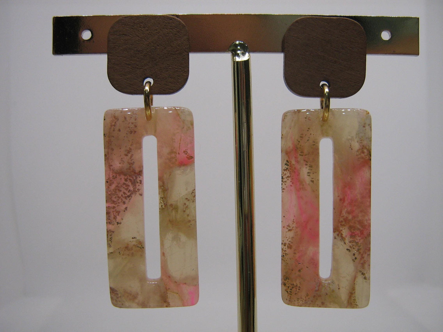 Boucles d'oreilles en argile polymère Pierres de Renaissance modèle Catherina
