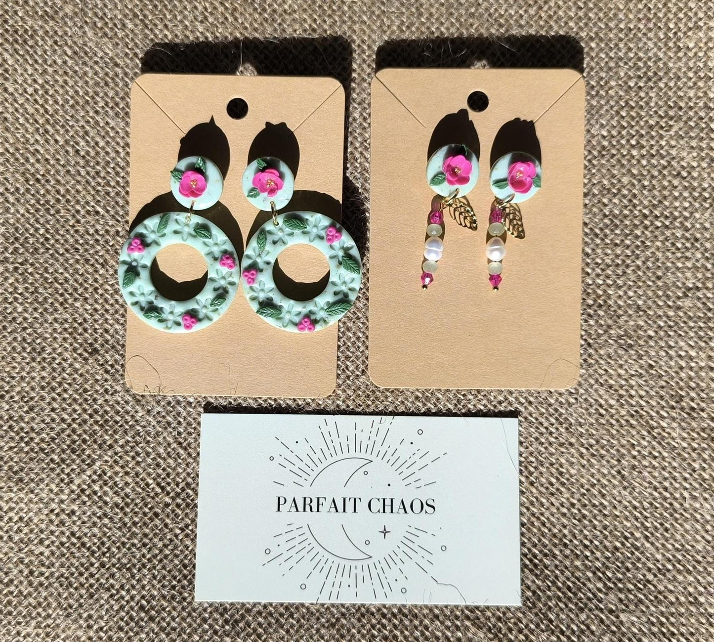 Boucles d'oreilles en argile polymère collection "Dans mon Jardin", modèles "Douceurs".