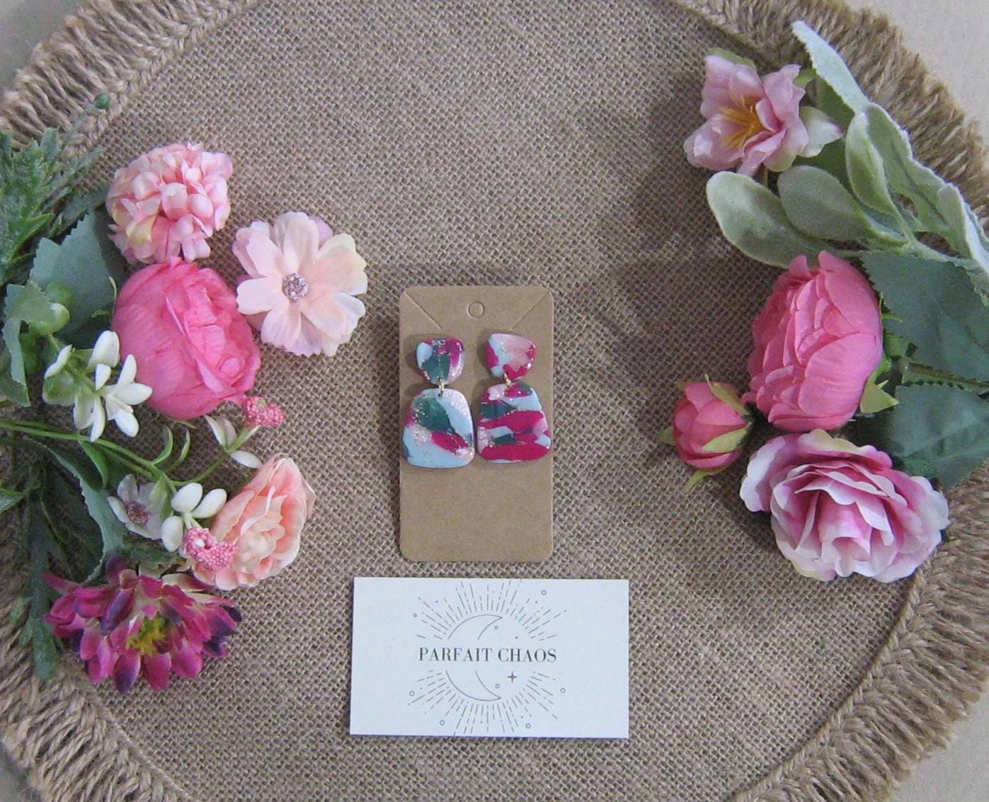 Boucles d'oreilles en argile polymère Funky Spring  Tulipa modèle Henriette