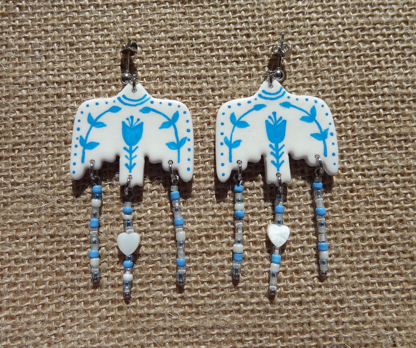 Boucles d'oreilles en argile polymère collection "Rêverie", modèle "Liberté".