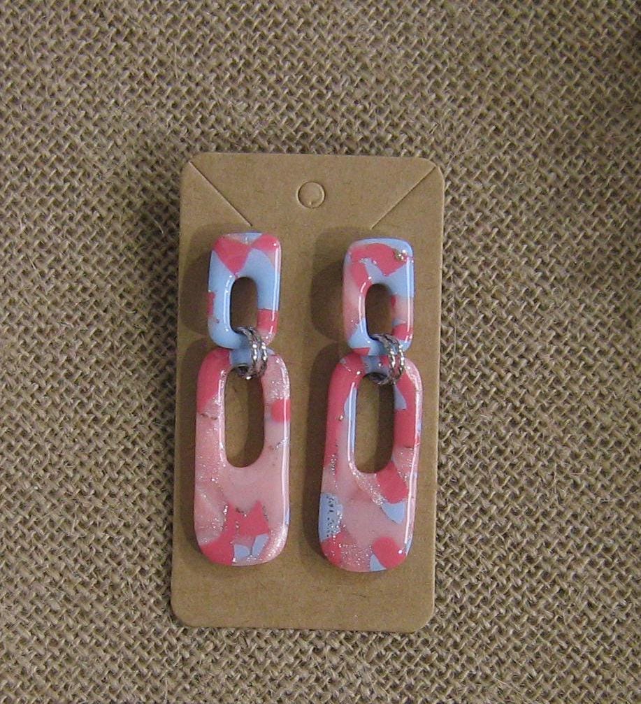Boucles d'oreilles en argile polymère Funky Spring  Sakura modèle Denise
