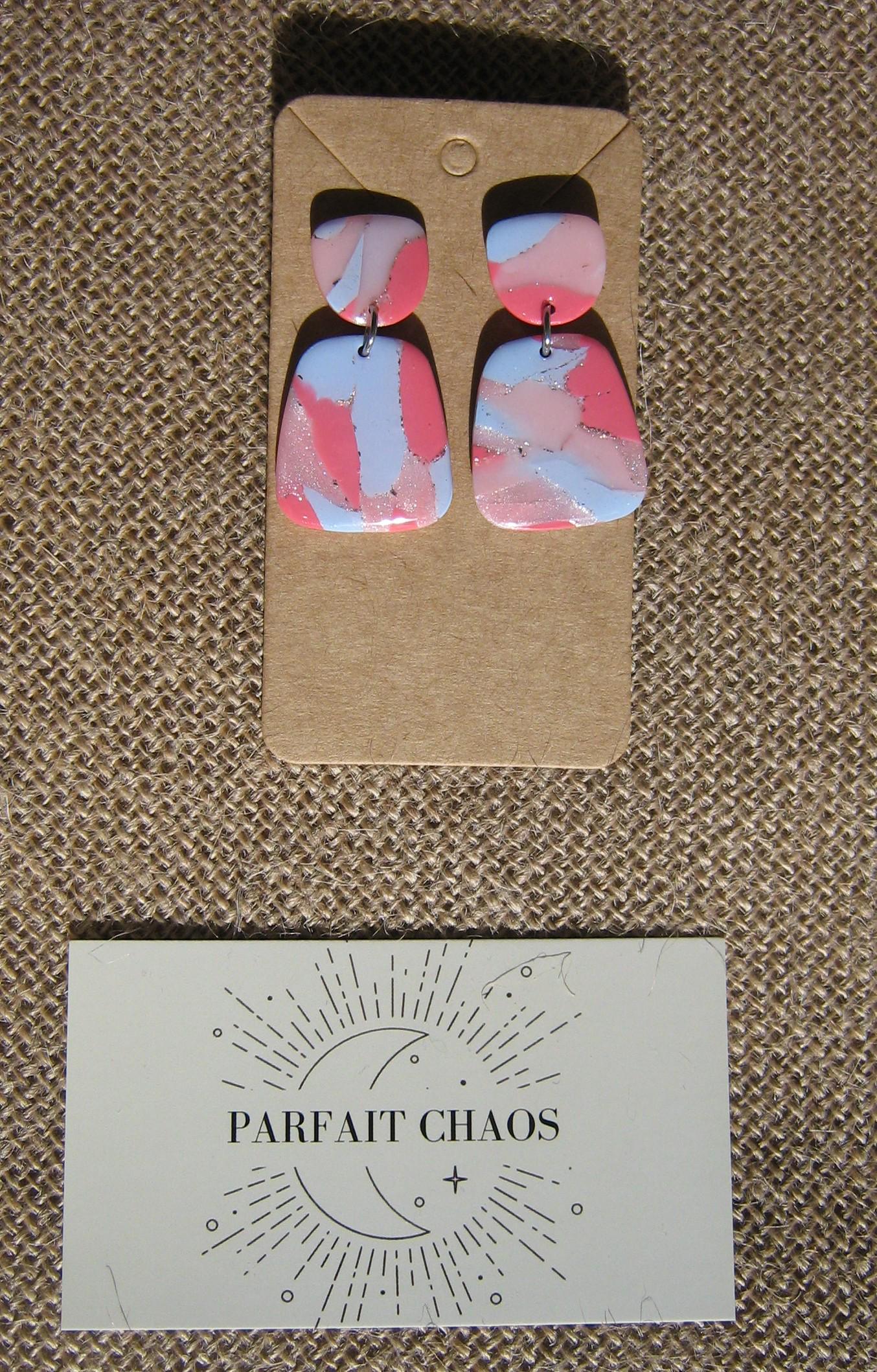 Boucles d'oreilles en argile polymère Funky Spring  Sakura modèle Henriette
