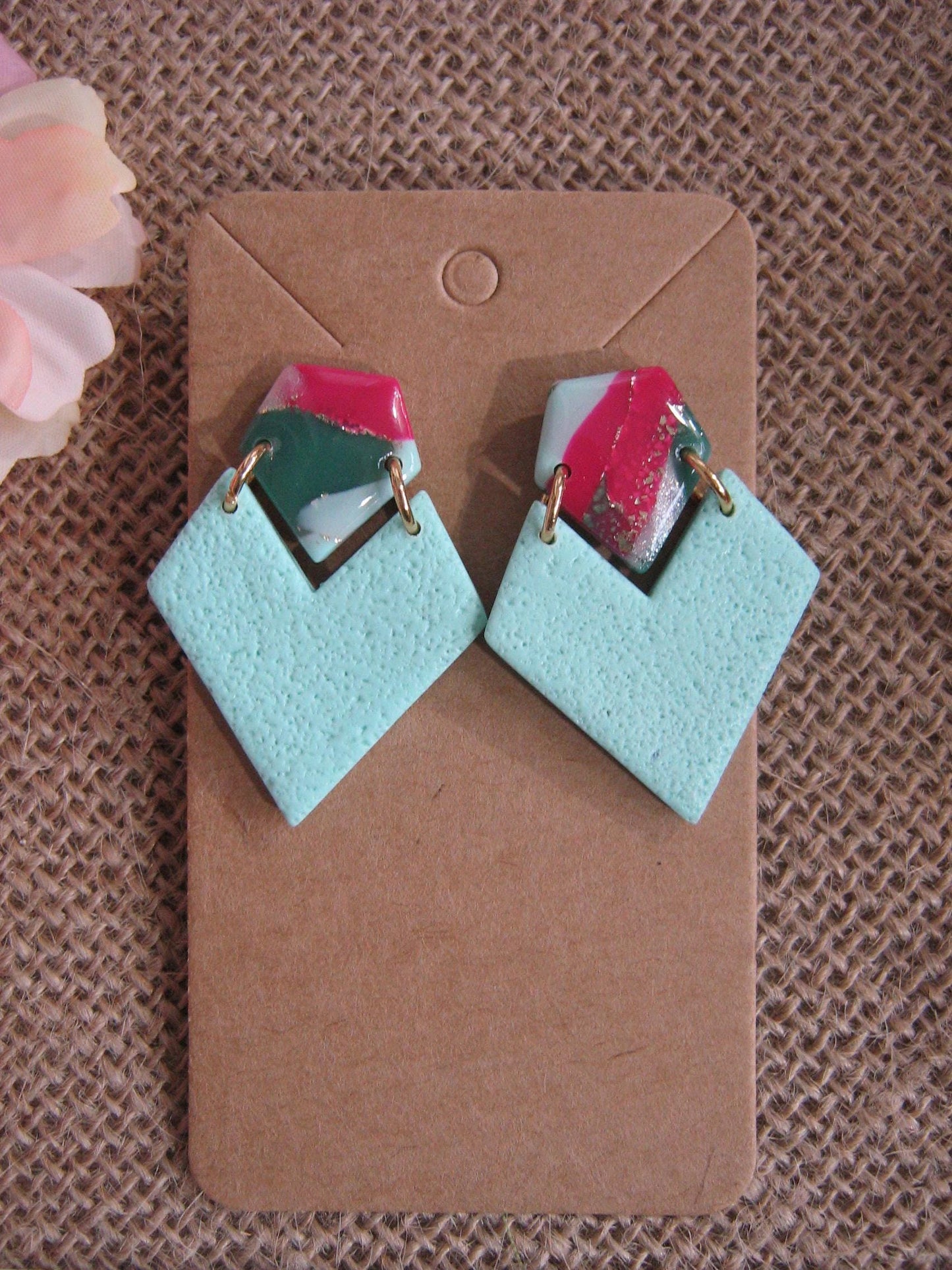 Boucles d'oreilles en argile polymère Funky Spring  Tulipa modèle Victoria