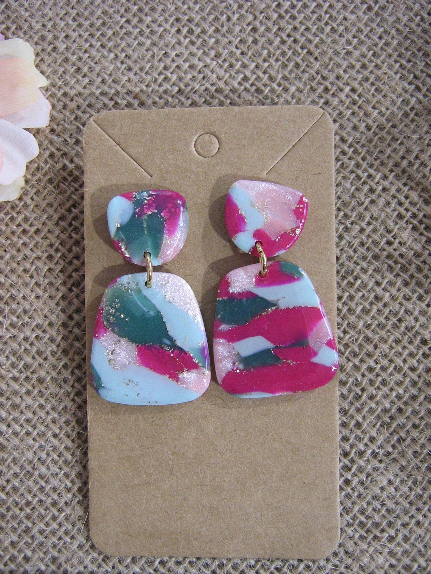 Boucles d'oreilles en argile polymère Funky Spring  Tulipa modèle Henriette
