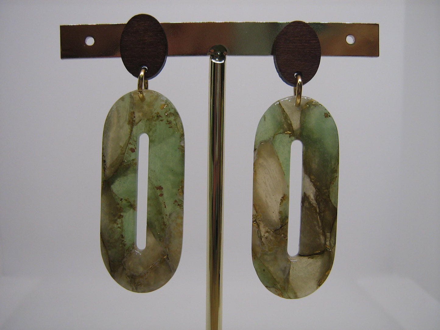 Boucles d'oreilles en argile polymère Pierres de Renaissance modèle Olivia
