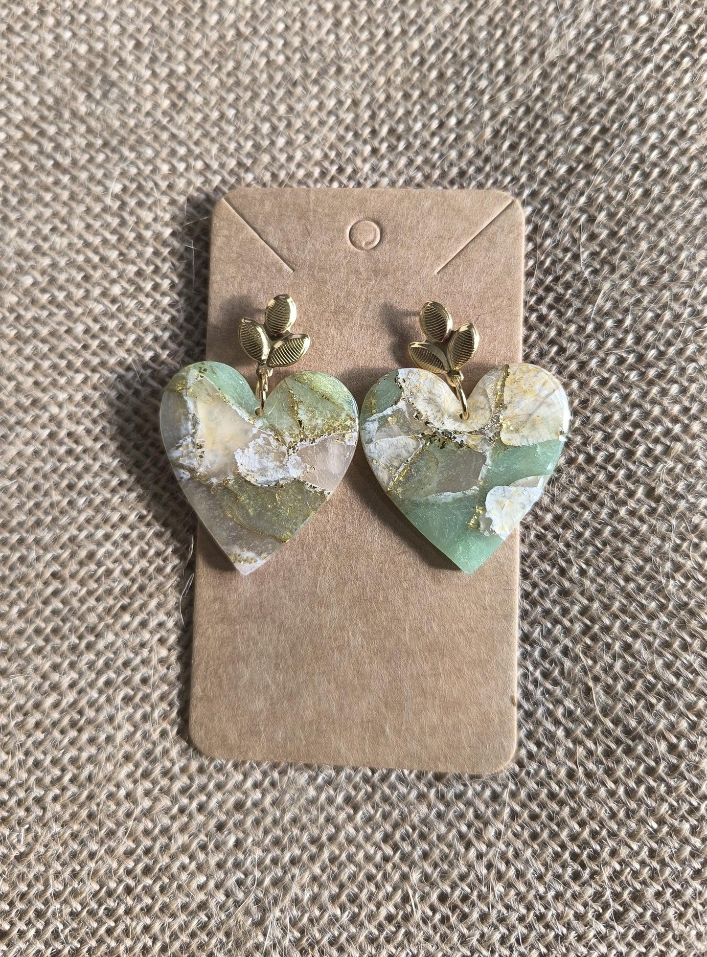 Boucles d'oreilles en argile polymère Pierres de Renaissance modèle Valentine