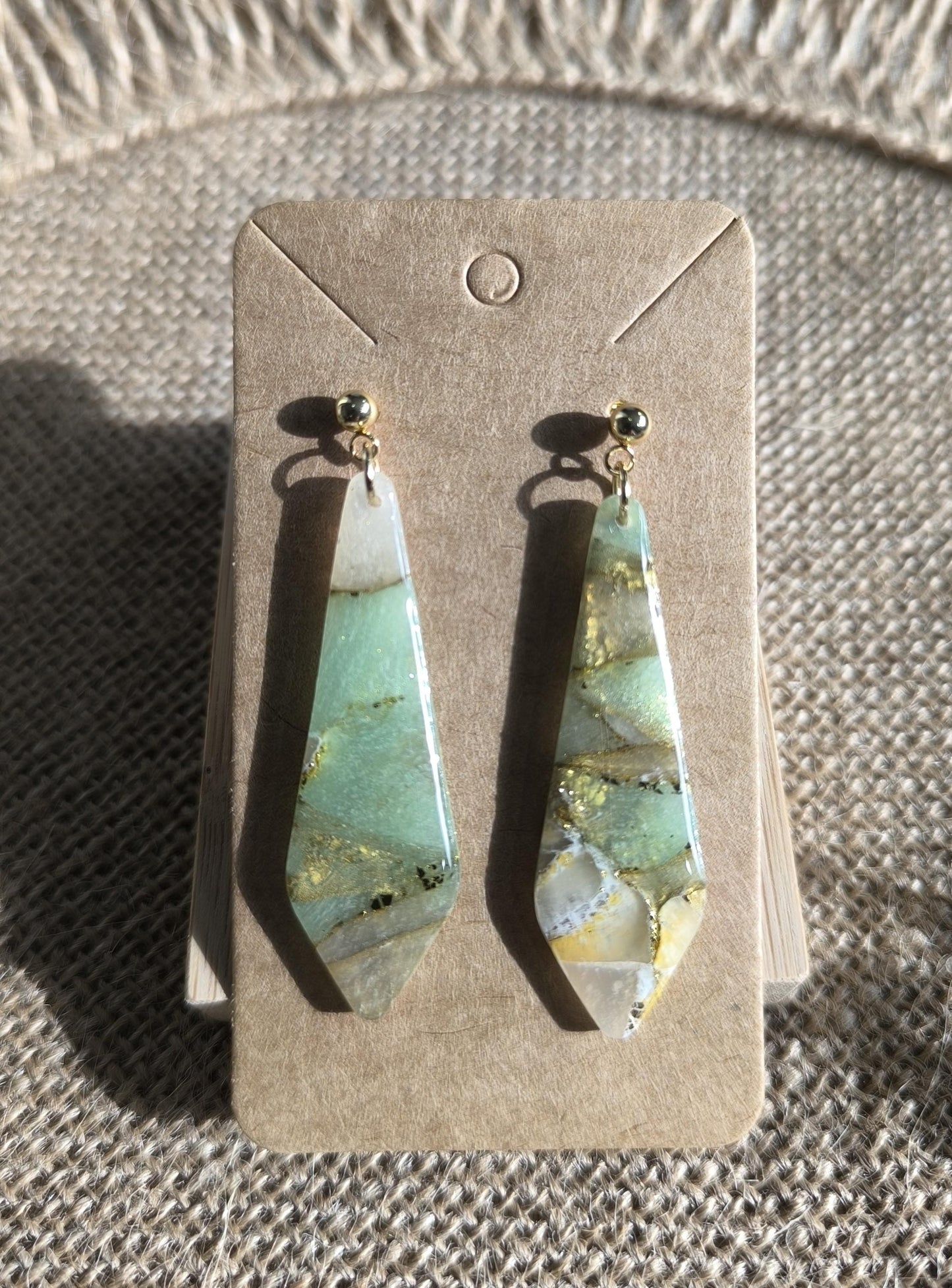 Boucles d'oreilles en argile polymère Pierres de Renaissance modèle Amanda