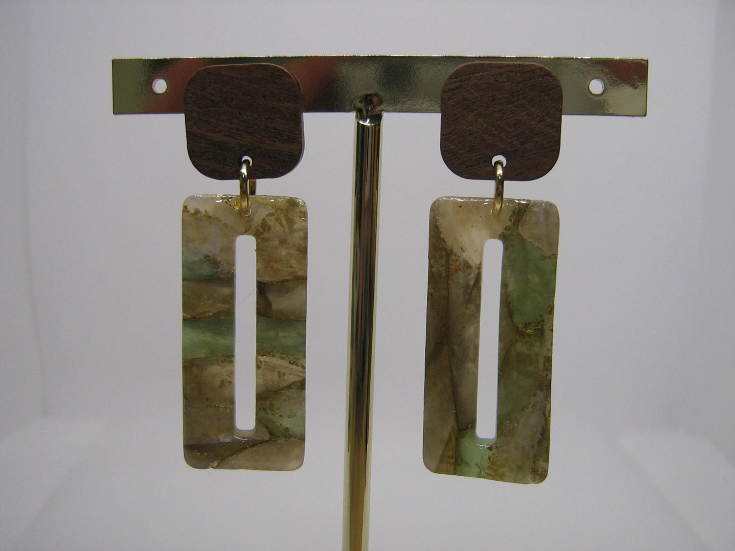 Boucles d'oreilles en argile polymère Pierres de Renaissance modèle Catherina