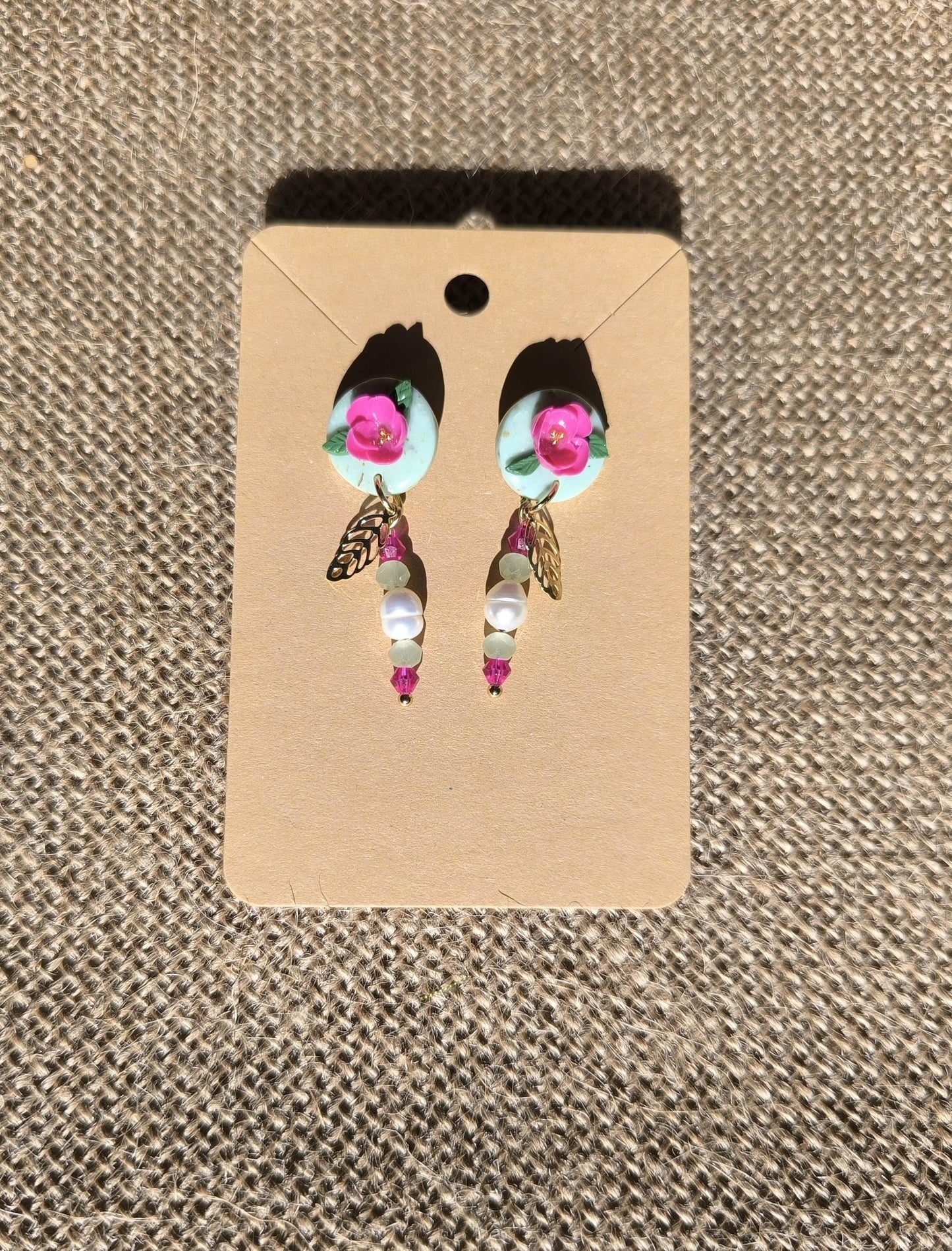 Boucles d'oreilles en argile polymère collection "Dans mon Jardin", modèles "Douceurs".