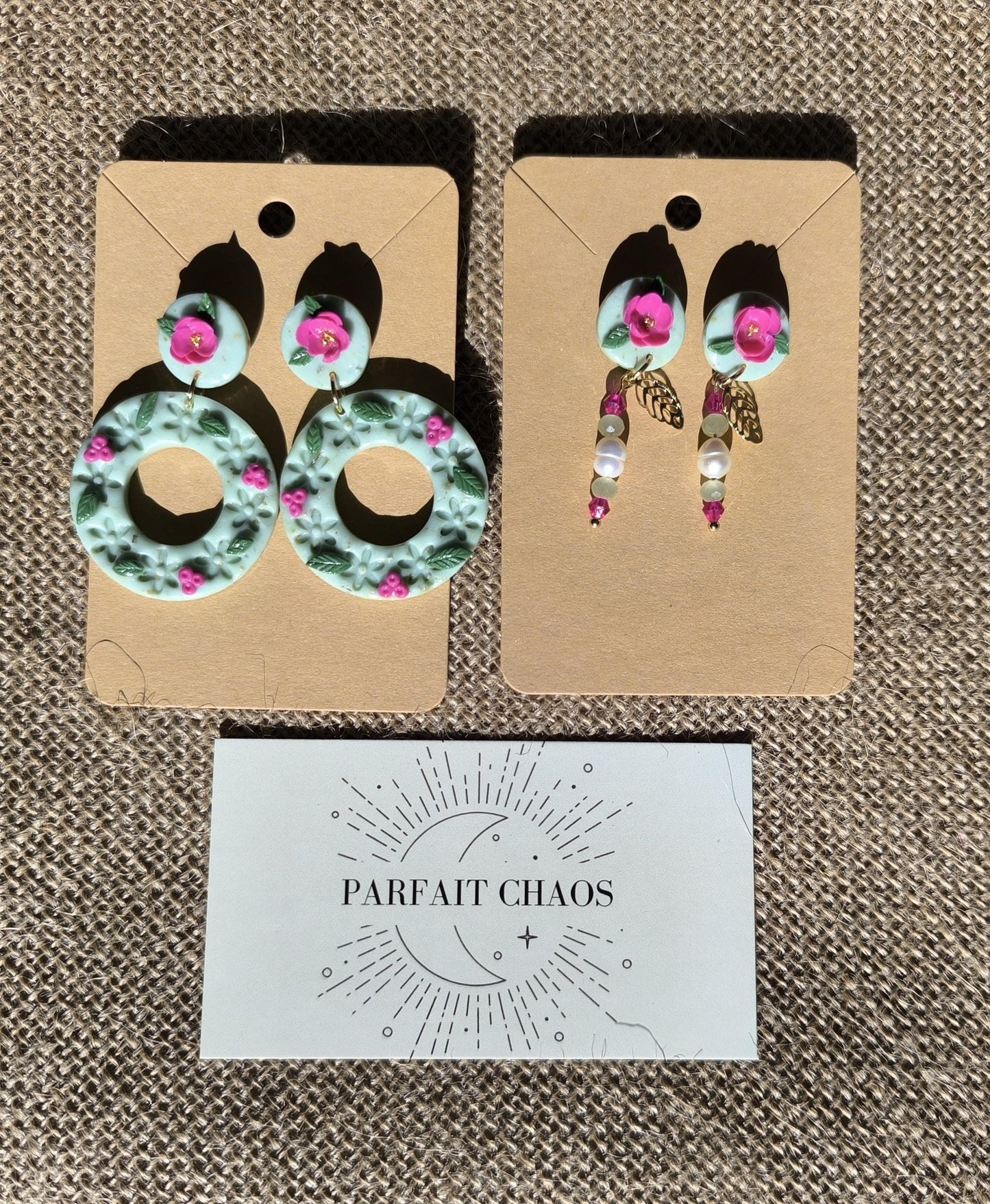 Boucles d'oreilles en argile polymère collection "Dans mon Jardin", modèles "Douceurs".
