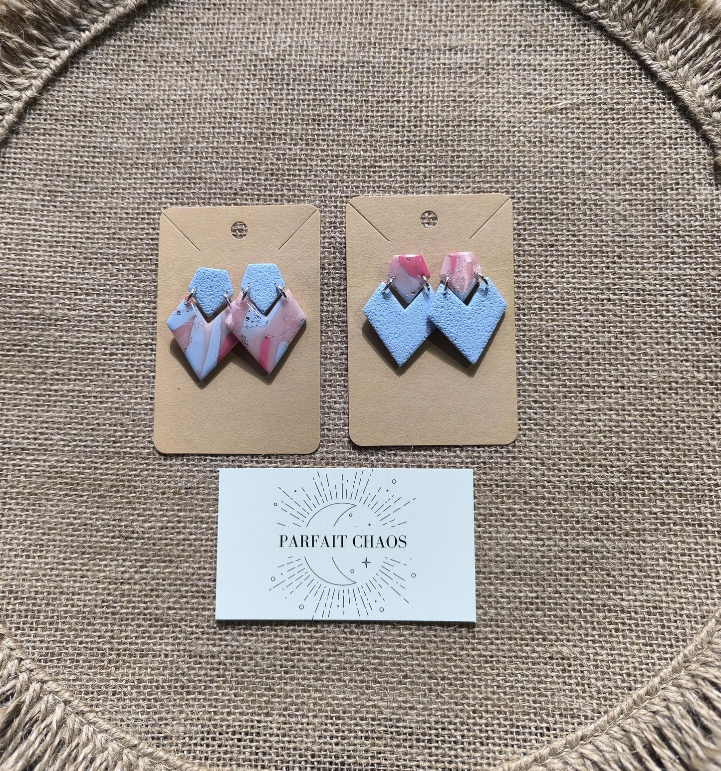 Boucles d'oreilles en argile polymère Funky Spring  Sakura modèle Victoria