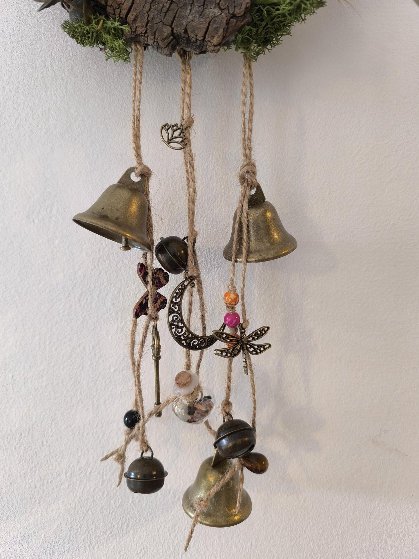 Cloche de sorcière décorative - Couronne de porte "Libellule" diamètre 15 cm