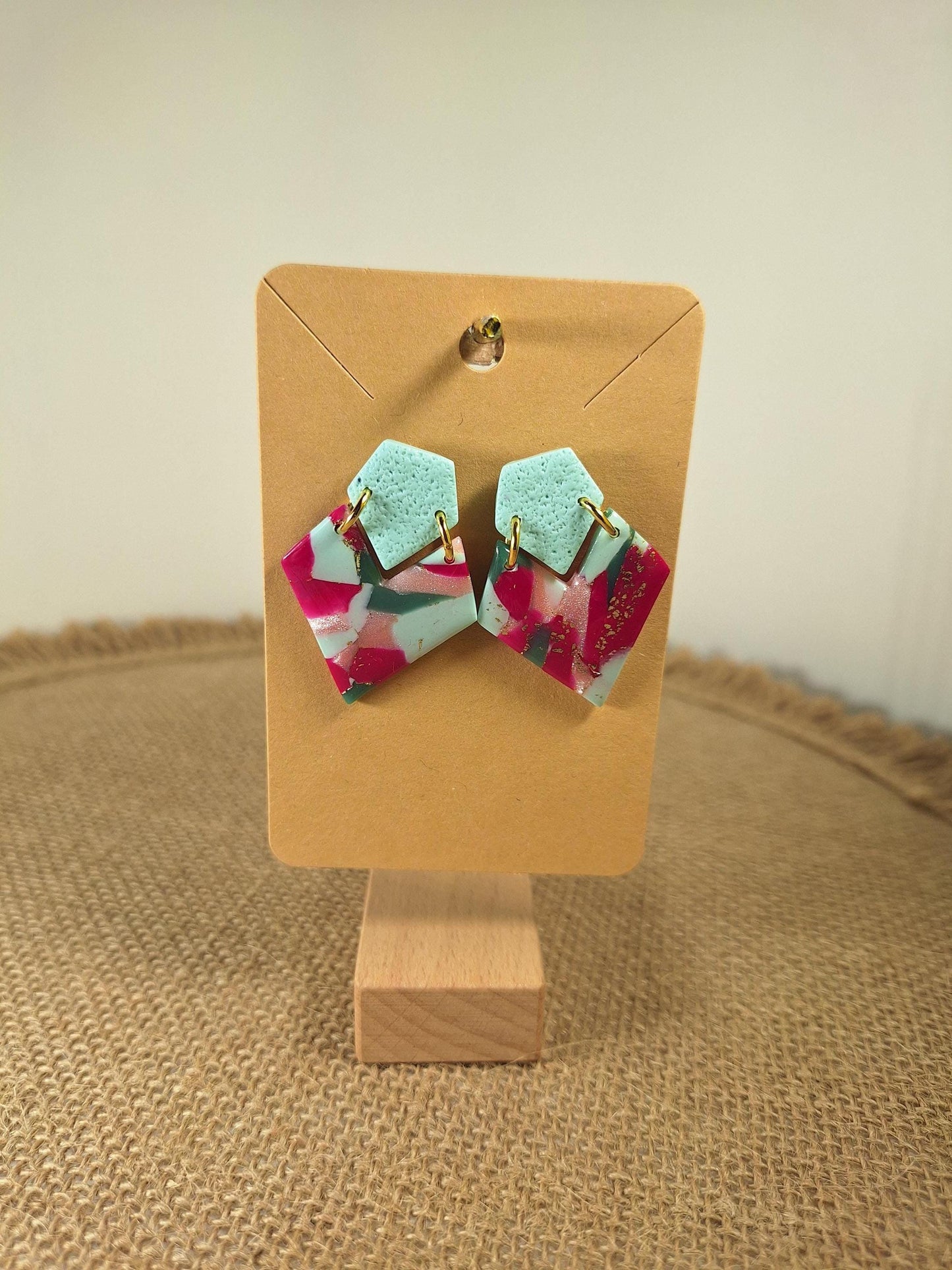 Boucles d'oreilles en argile polymère Funky Spring  Tulipa modèle Victoria