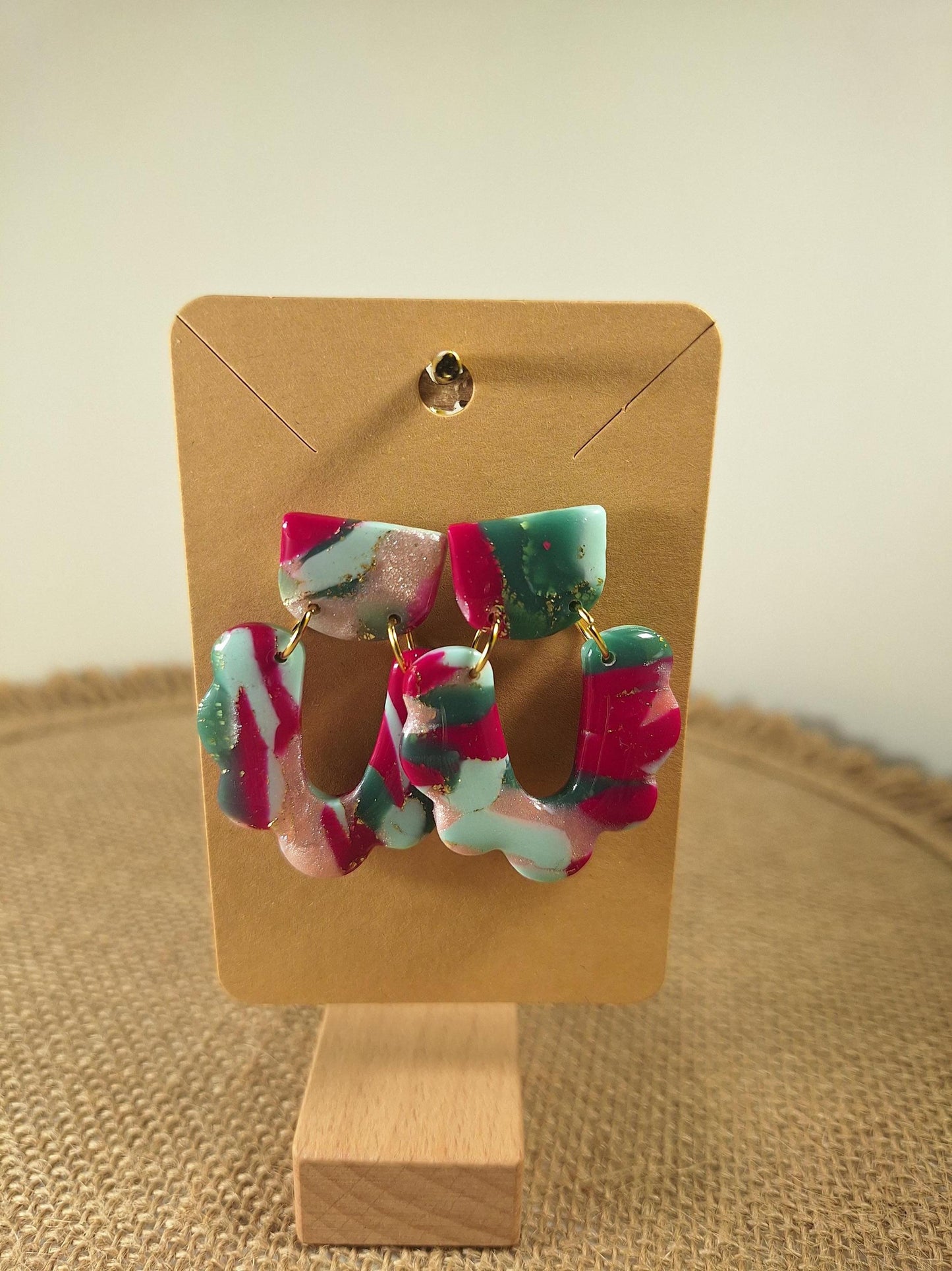 Boucles d'oreilles en argile polymère Funky Spring  Tulipa modèle Glawdys