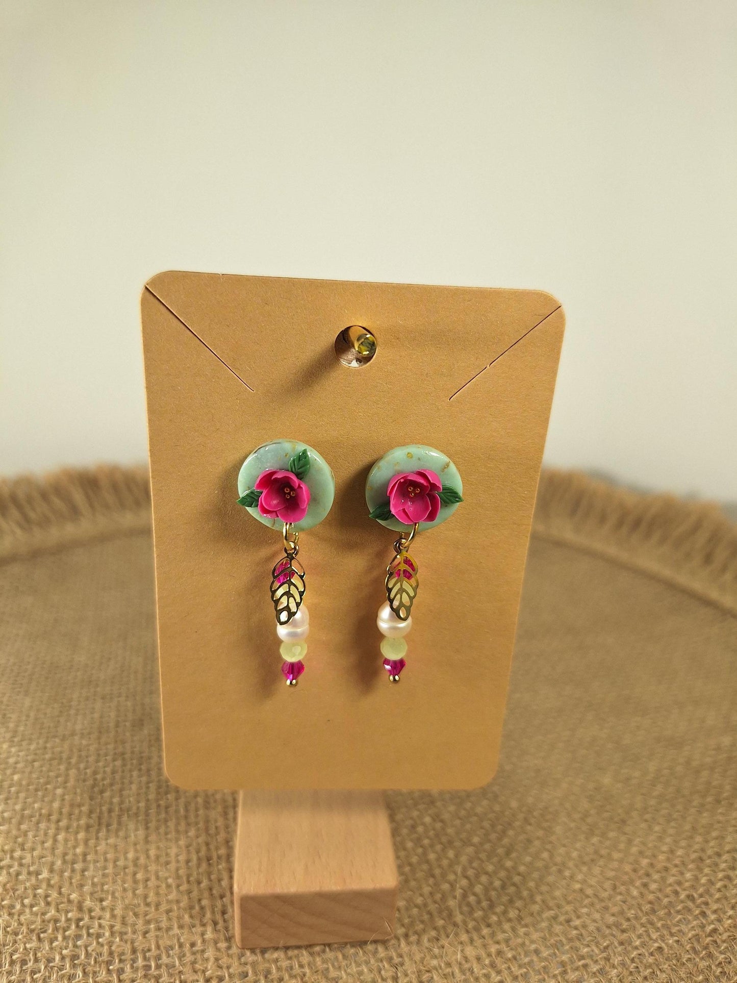 Boucles d'oreilles en argile polymère collection "Dans mon Jardin", modèles "Douceurs".