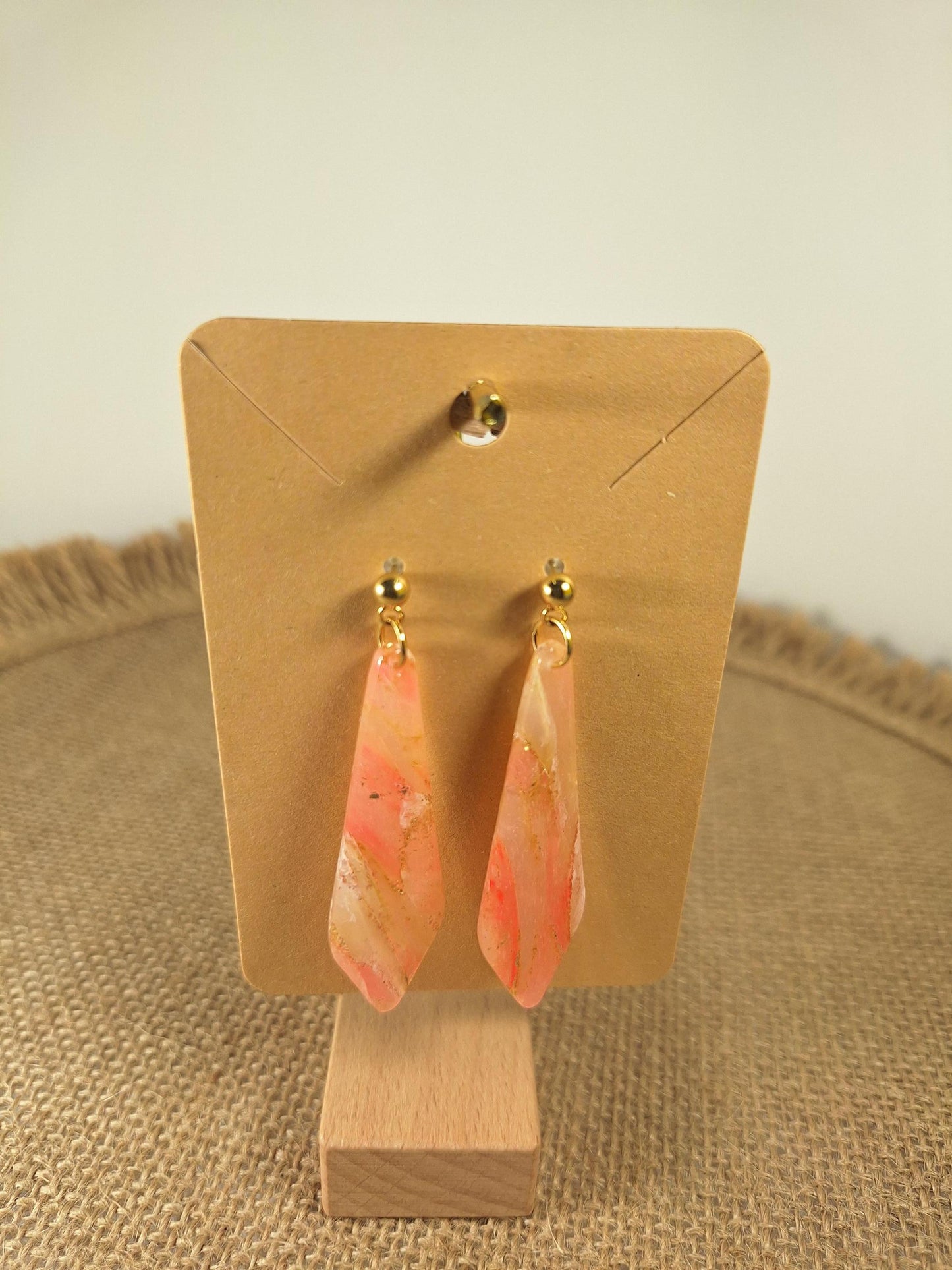 Boucles d'oreilles en argile polymère Pierres de Renaissance modèle Amanda