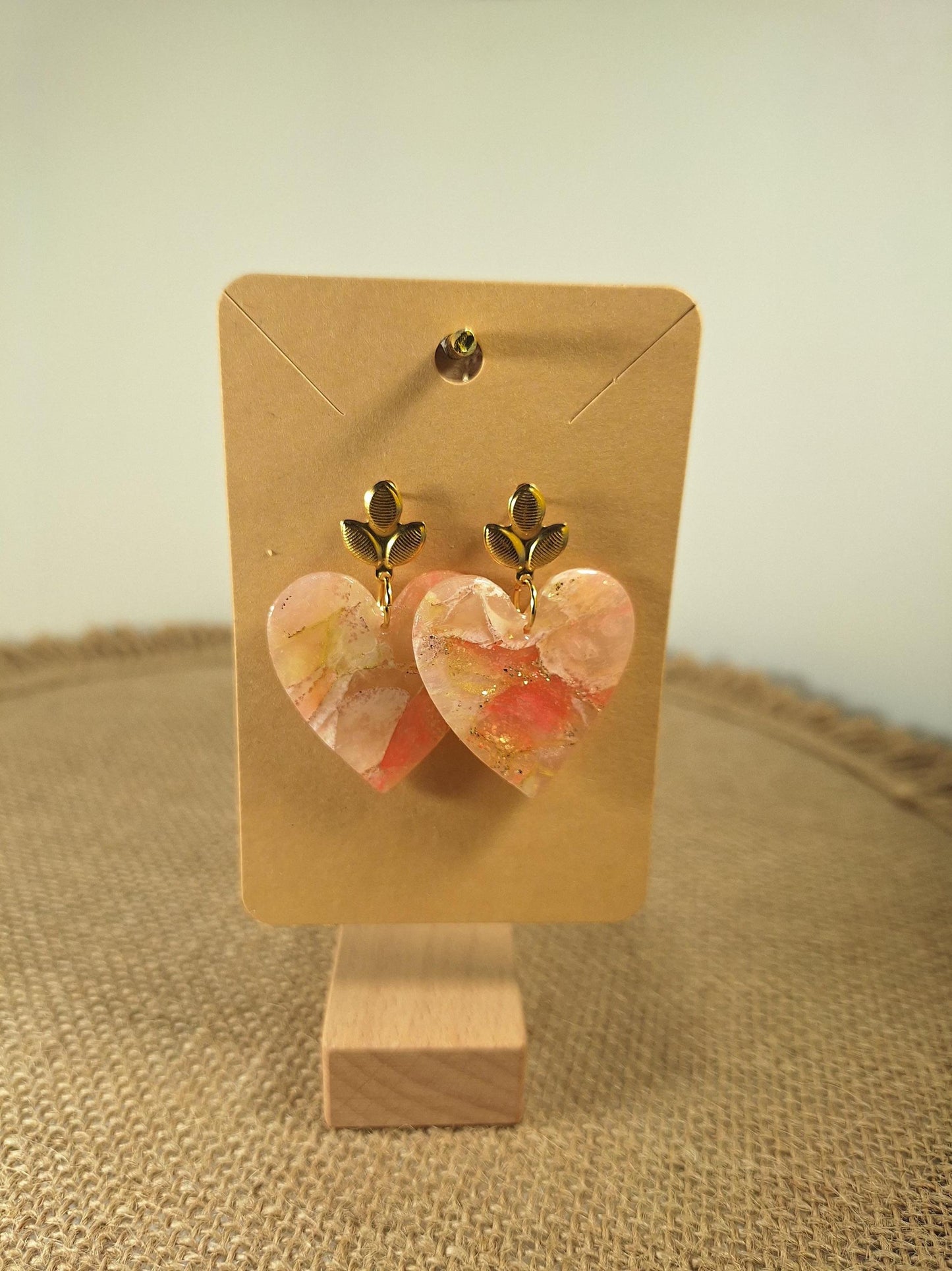 Boucles d'oreilles en argile polymère Pierres de Renaissance modèle Valentine