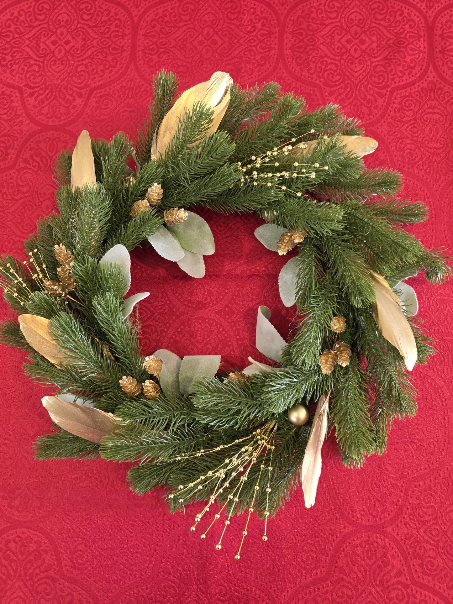 Golden – Couronne de Noël artisanale unique