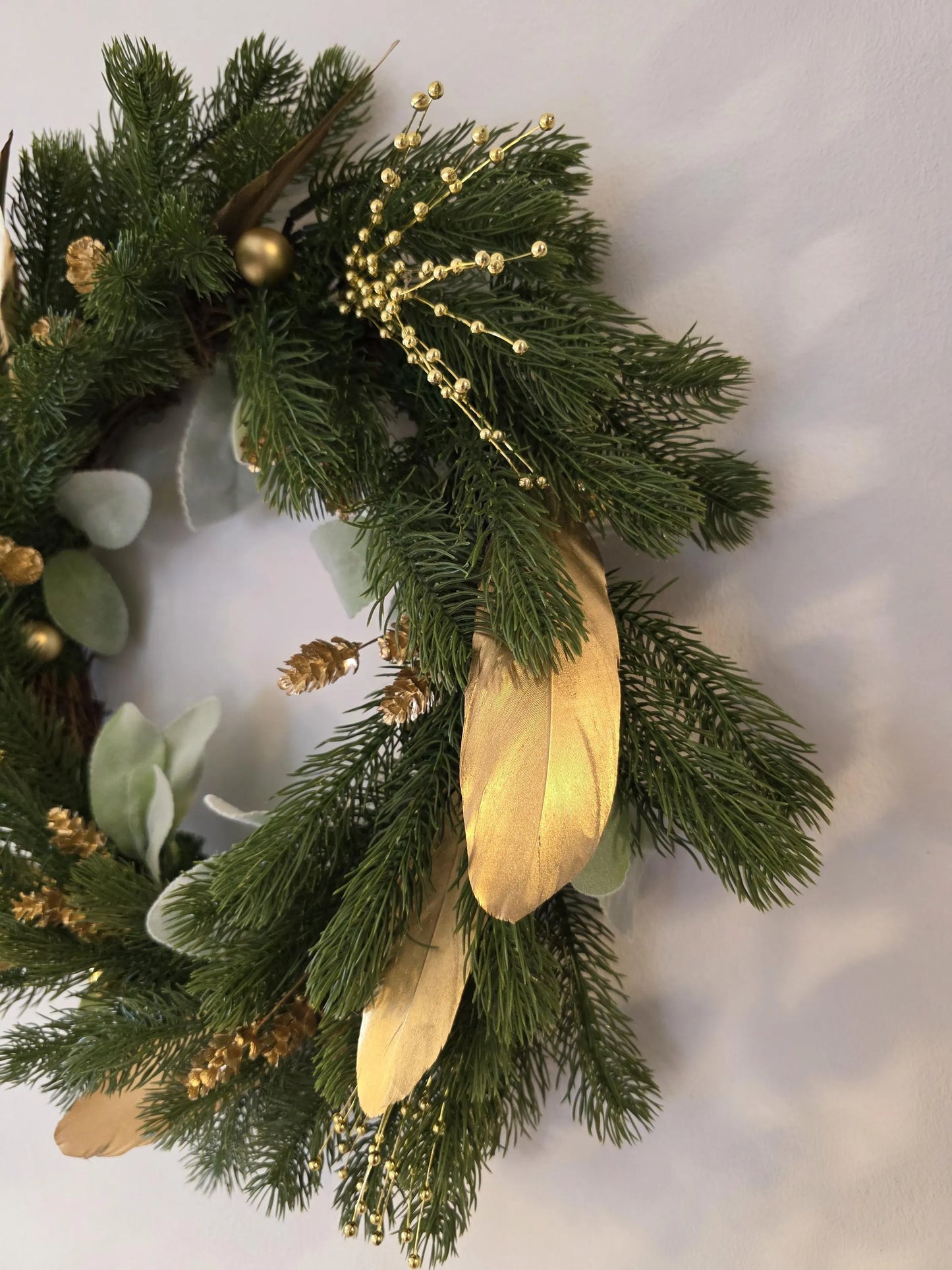Golden – Couronne de Noël artisanale unique