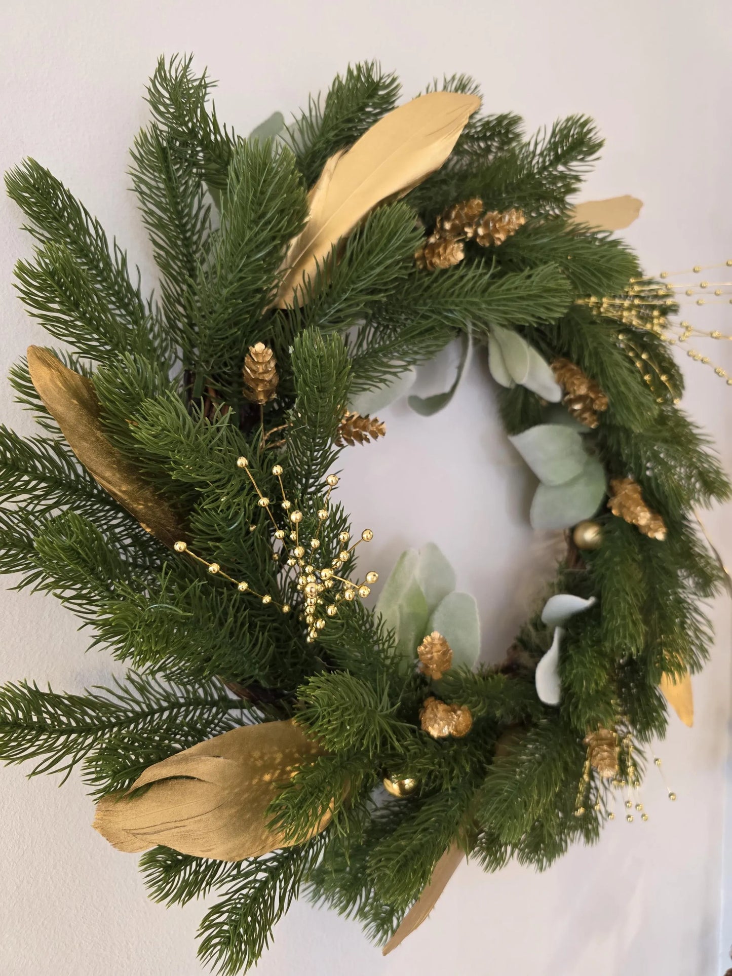 Golden – Couronne de Noël artisanale unique