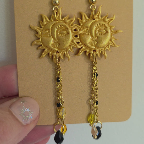 Boucles d'oreilles puces en argile polymère “Soluna”  video- collection Sol - été 2025